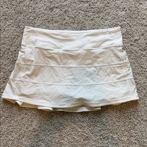 Lululemon White Athletic Pleated Mini Skirt 6
